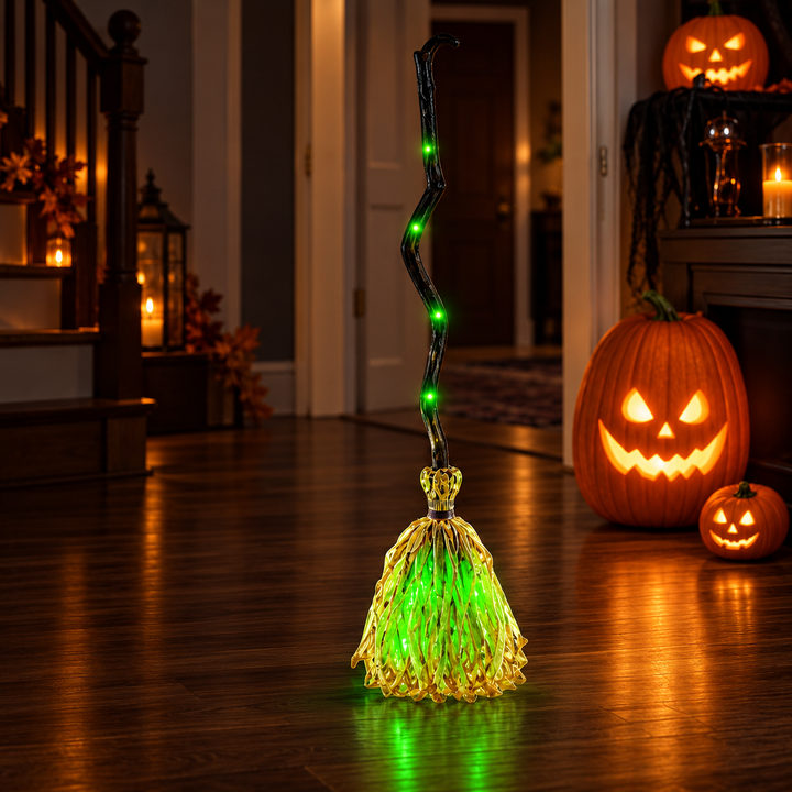 Animated Witch Broom Decoration — product detail view