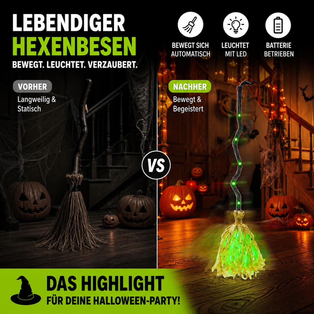 Animated Witch Broom Decoration — product photo