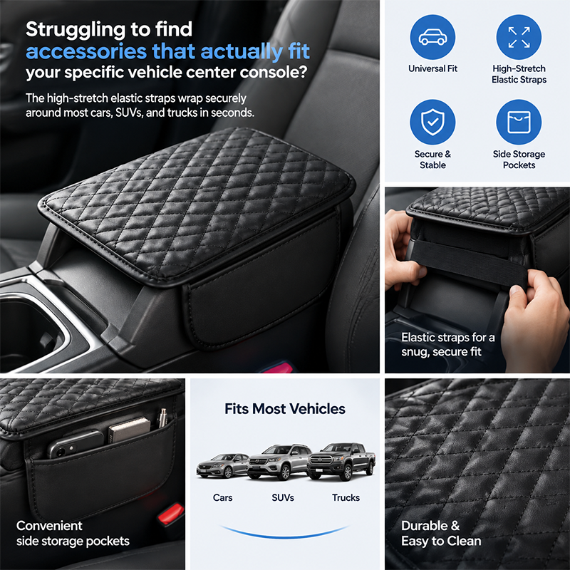 Car Armrest Storage Cushion — additional details and use