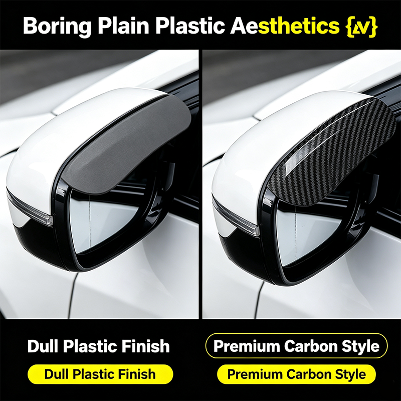 Car Mirror Rain Visor Pair — additional details and use