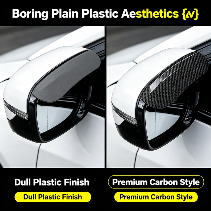 Car Mirror Rain Visor Pair — additional details and use