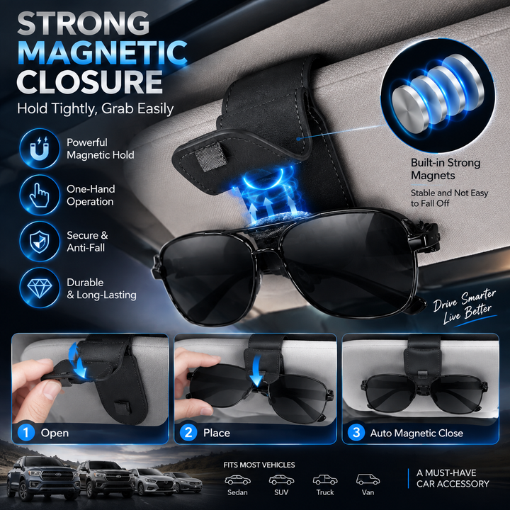 Car Sun Visor Glasses Clip — additional details and use