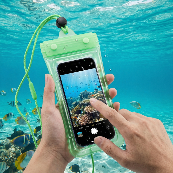 Clear Phone Pouch with Lanyard — additional details and use