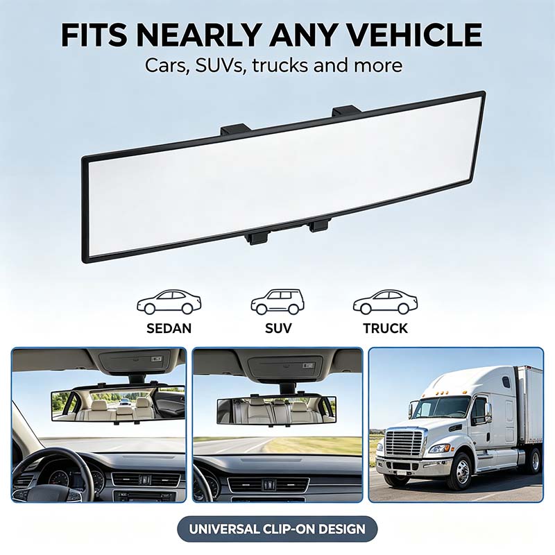 Clip-On Interior Rearview Mirror — additional details and use