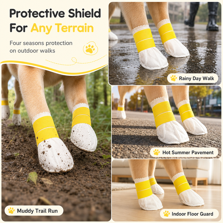 Disposable Dog Paw Covers — additional details and use