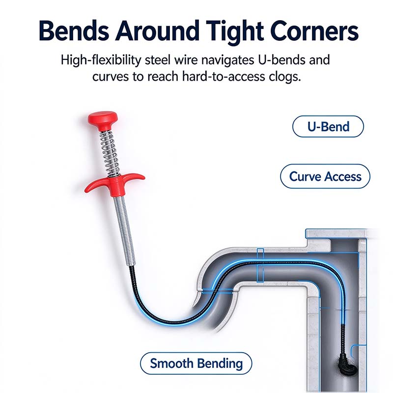 Flexible Drain Pickup Tool — additional details and use