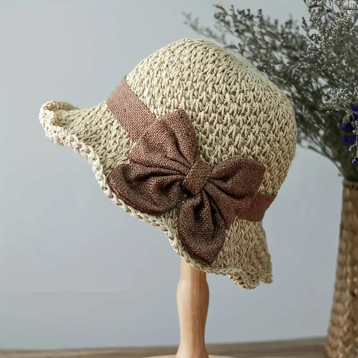 Foldable Bow Straw Hat — additional details and use