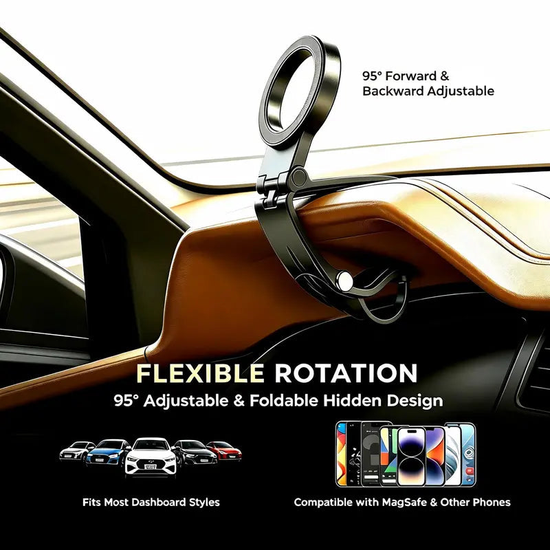 Foldable Dashboard Phone Mount — additional details and use