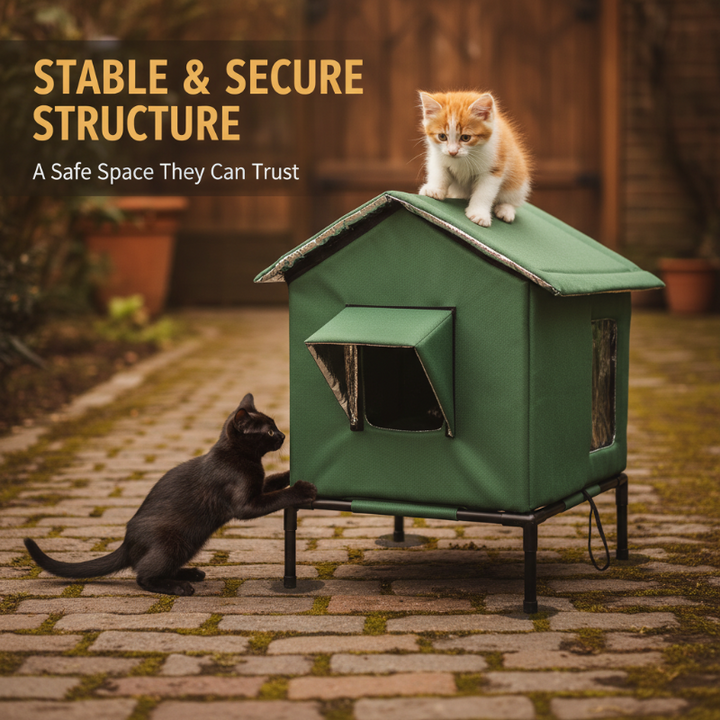 Foldable Outdoor Cat Shelter — additional details and use