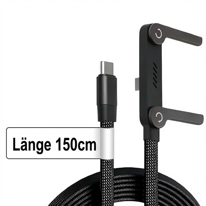 Folding Cable Phone Stand — additional details and use
