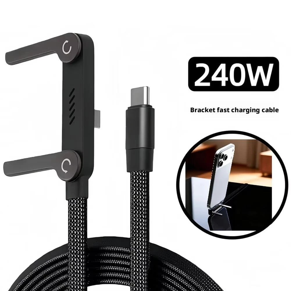Folding Cable Phone Stand — additional details and use