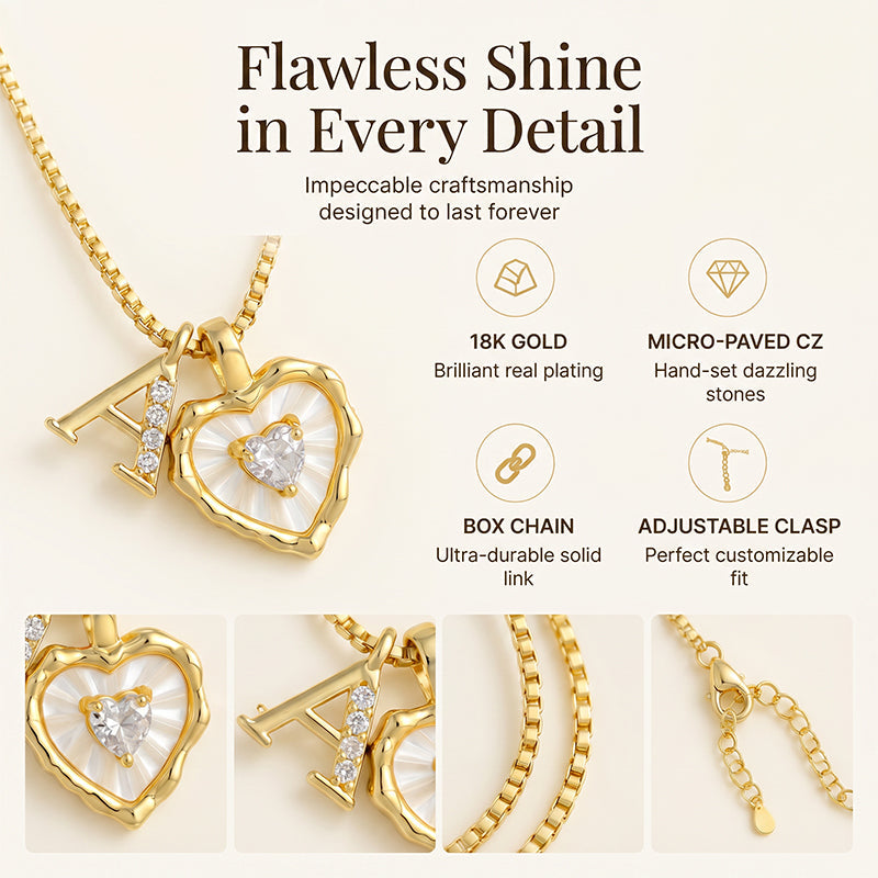 Heart Initial Pendant Necklace — product photo