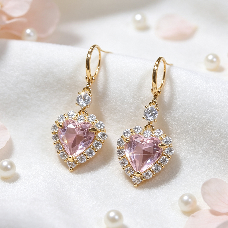 Heart Sparkle Drop Earrings — additional details and use