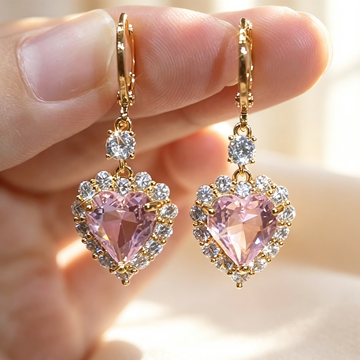 Heart Sparkle Drop Earrings — additional details and use