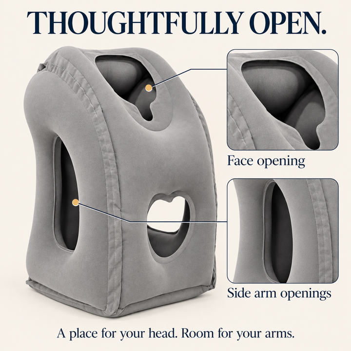 Lean-Forward Travel Pillow — additional details and use