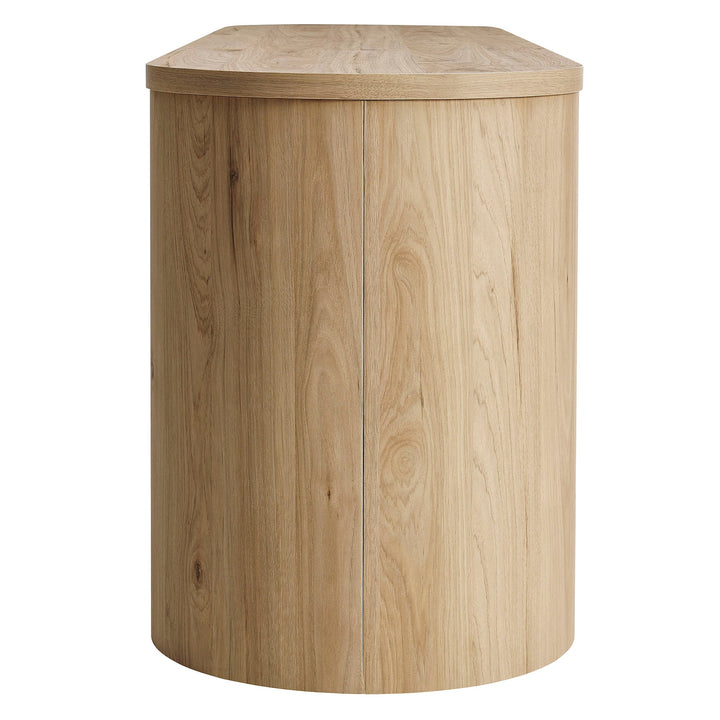 Duval 71 Inch Oval TV Cabinet — Light Oak — alternate view