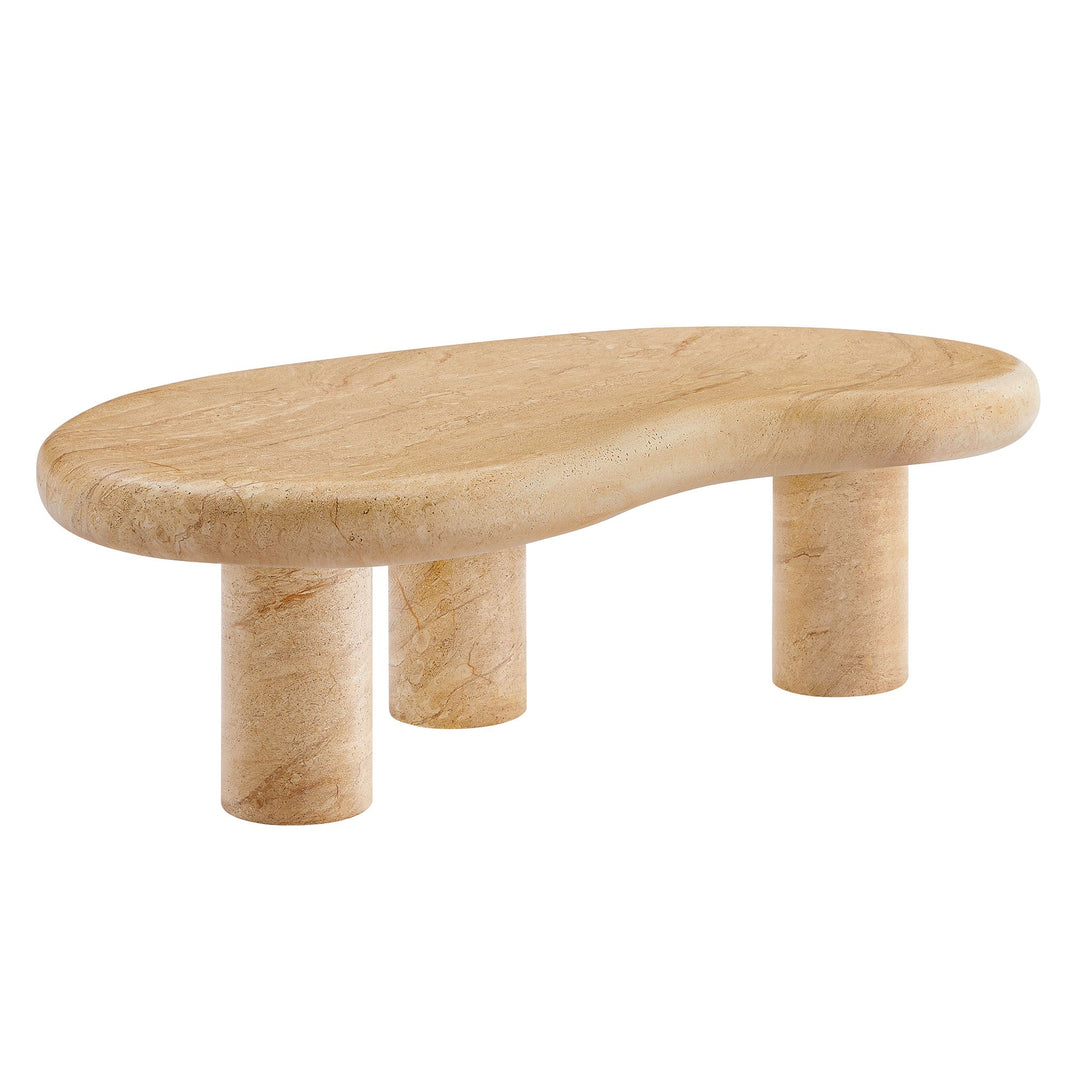 Elowen Indoor - Outdoor Coffee Table — Travertine — front view