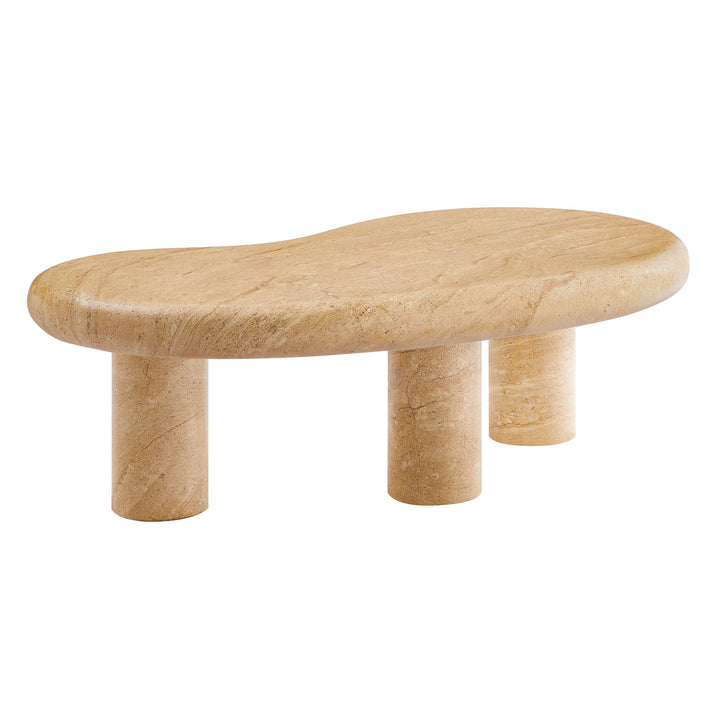 Elowen Indoor - Outdoor Coffee Table — Travertine — detail view