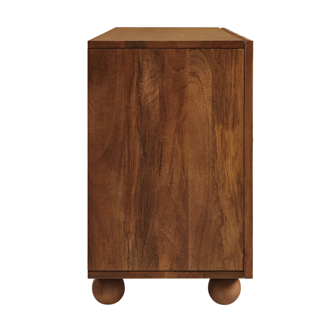 Sorren 72 Inch Scalloped Wood 4-Door Sideboard — Walnut — alternate view