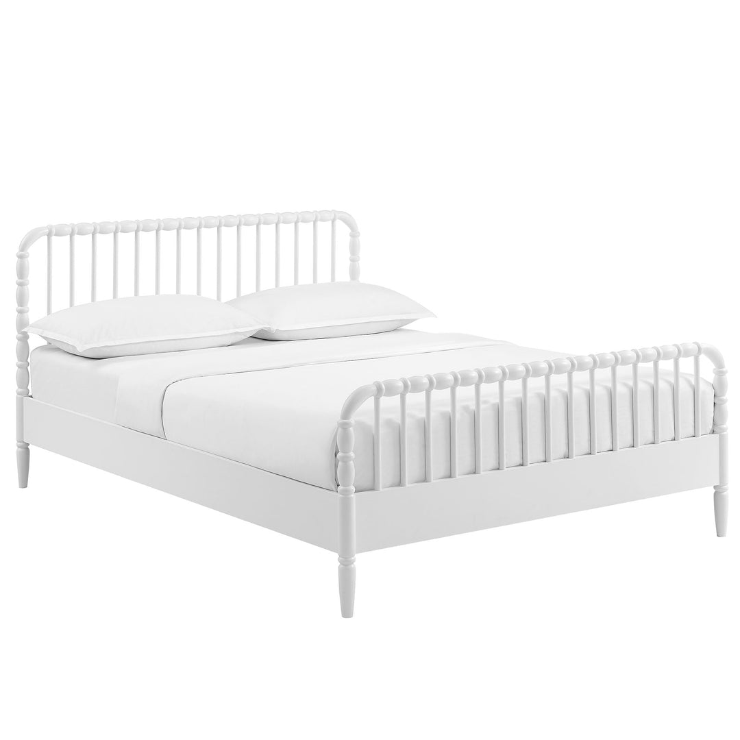 Arlette Wood Spindle Bed Frame — Full / White — front view
