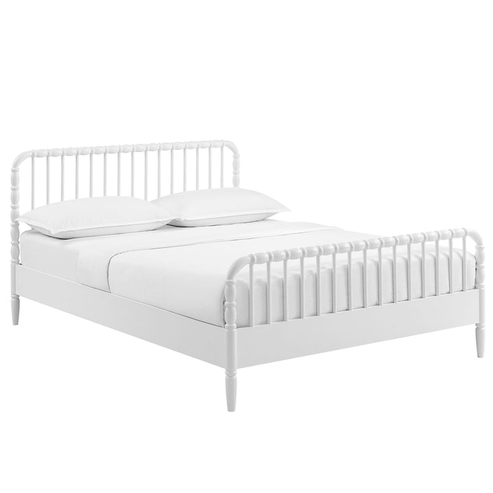 Arlette Wood Spindle Bed Frame — Full / White — front view