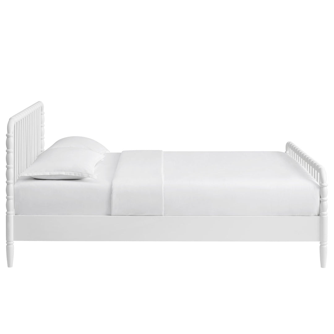 Arlette Wood Spindle Bed Frame — Full / White — detail view