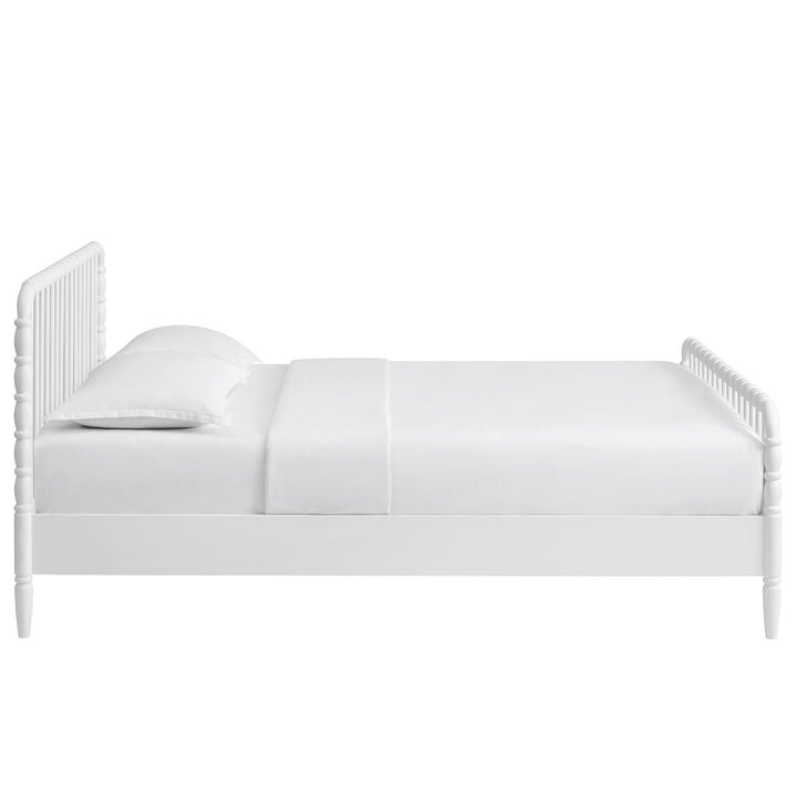 Arlette Wood Spindle Bed Frame — Full / White — detail view