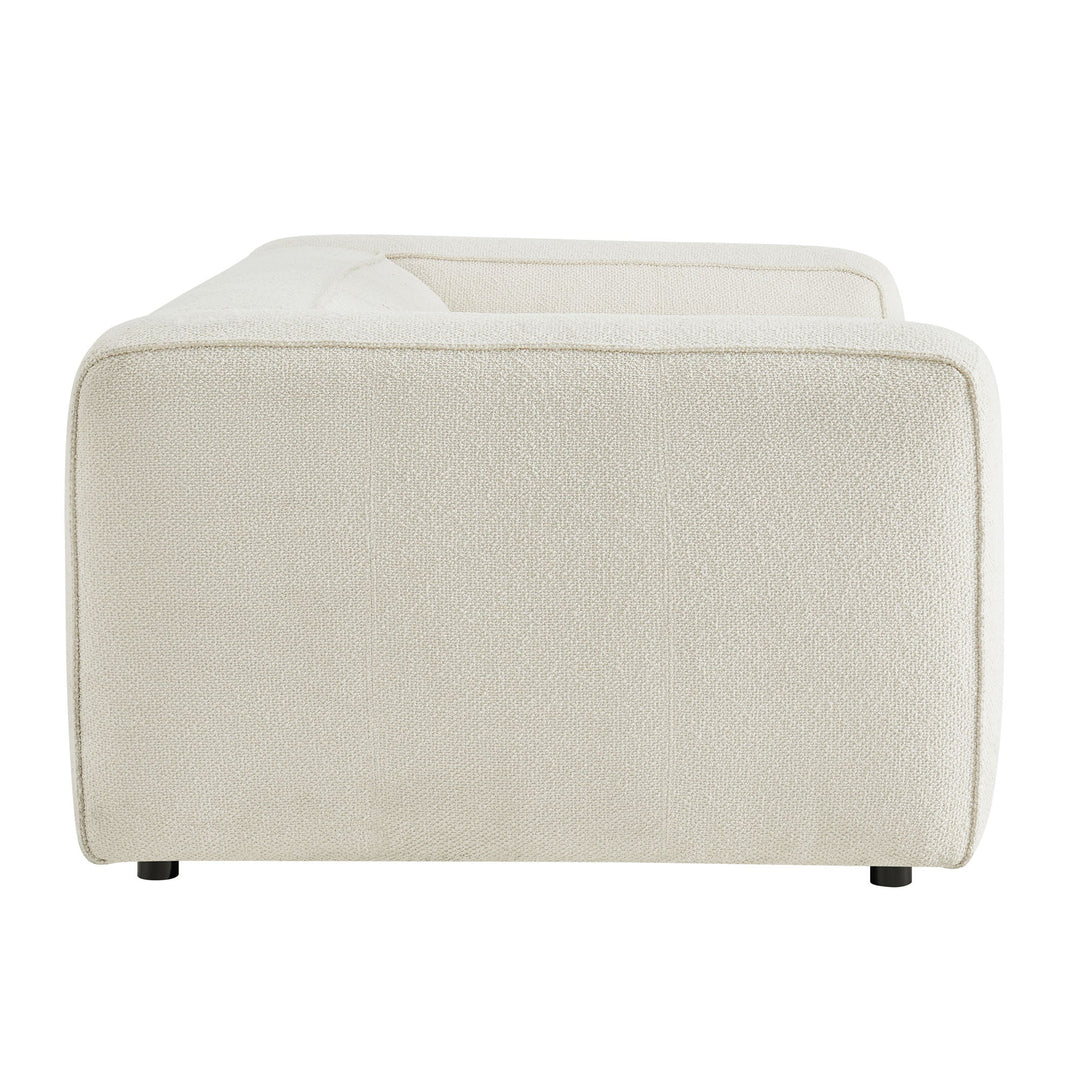Auren 88 Inch Lattice Bouclé Upholstered Sofa — Cream — alternate view