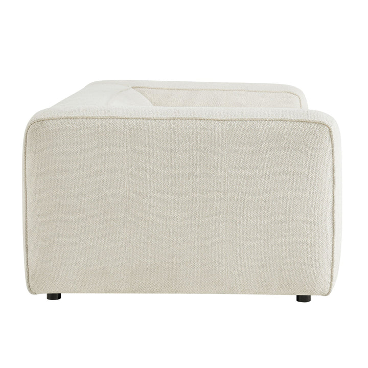 Auren 88 Inch Lattice Bouclé Upholstered Sofa — Cream — alternate view