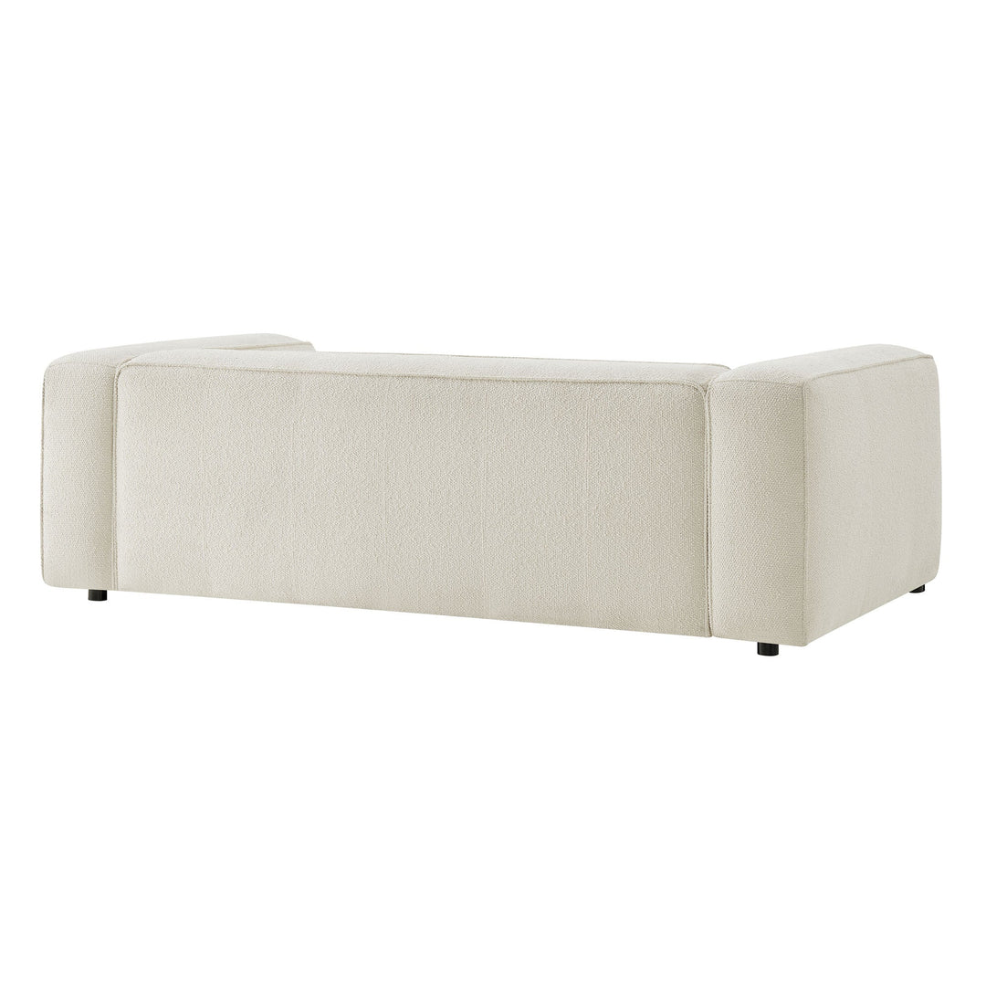 Auren 88 Inch Lattice Bouclé Upholstered Sofa — Cream — detail view