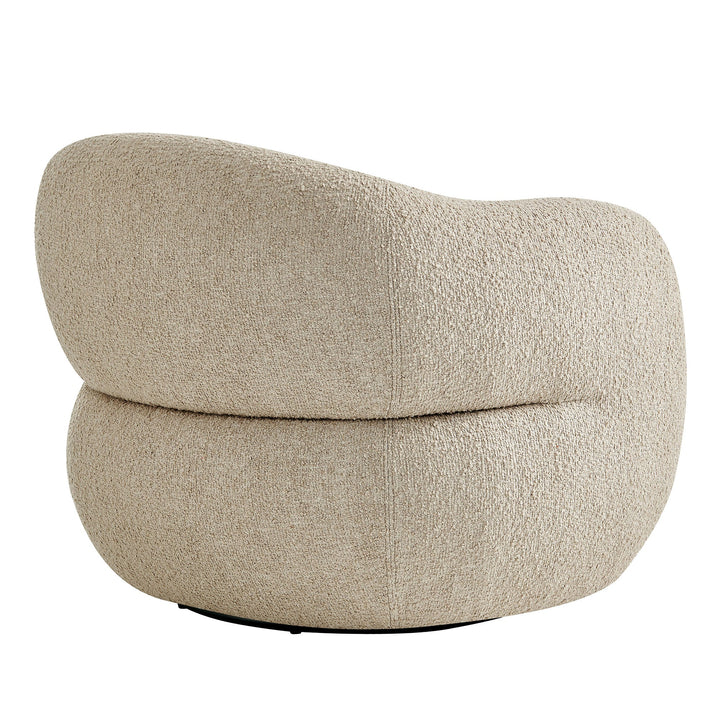 Selby Textured Woven Fabric Swivel Accent Chair — Linen — detail view