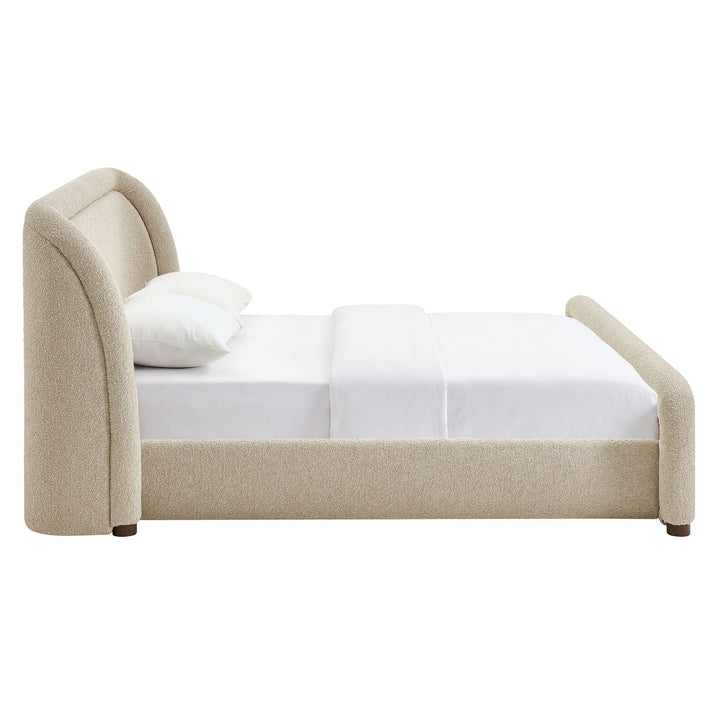 Tasmin Upholstered Fabric Platform Bed — Linen / Queen — alternate view
