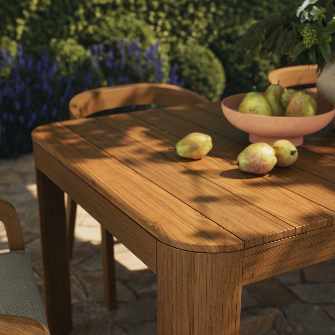 Kona 7-Piece Outdoor Teak Wood Dining Set — Sand — alternate view