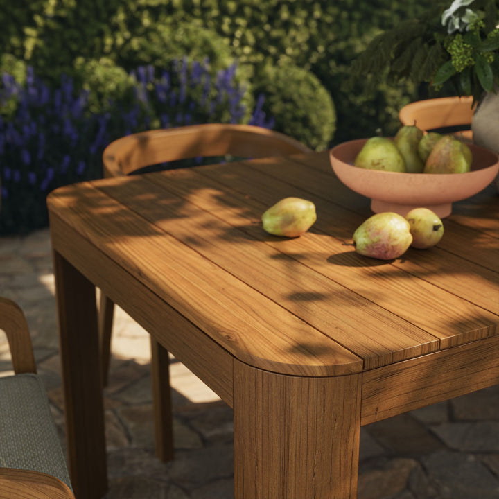 Kona 7-Piece Outdoor Teak Wood Dining Set — Sand — alternate view