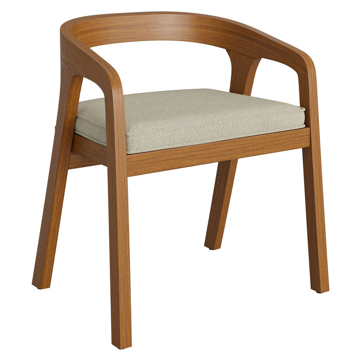 Kona 7-Piece Outdoor Teak Wood Dining Set — Sand — detail view
