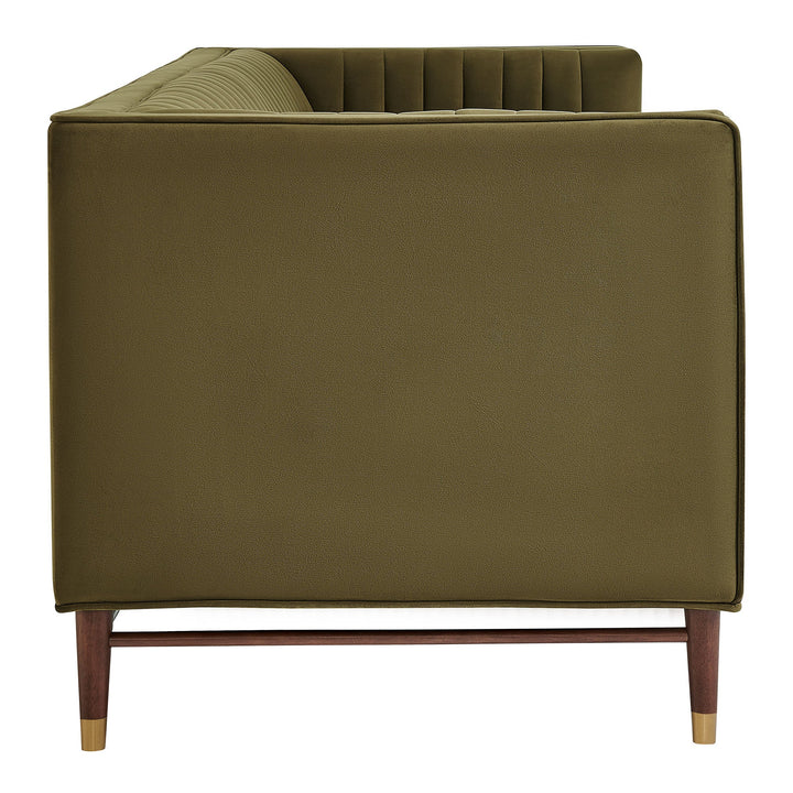 Devote 93 Inch Performance Velvet Channel Tufted Sofa — Cypress — alternate view