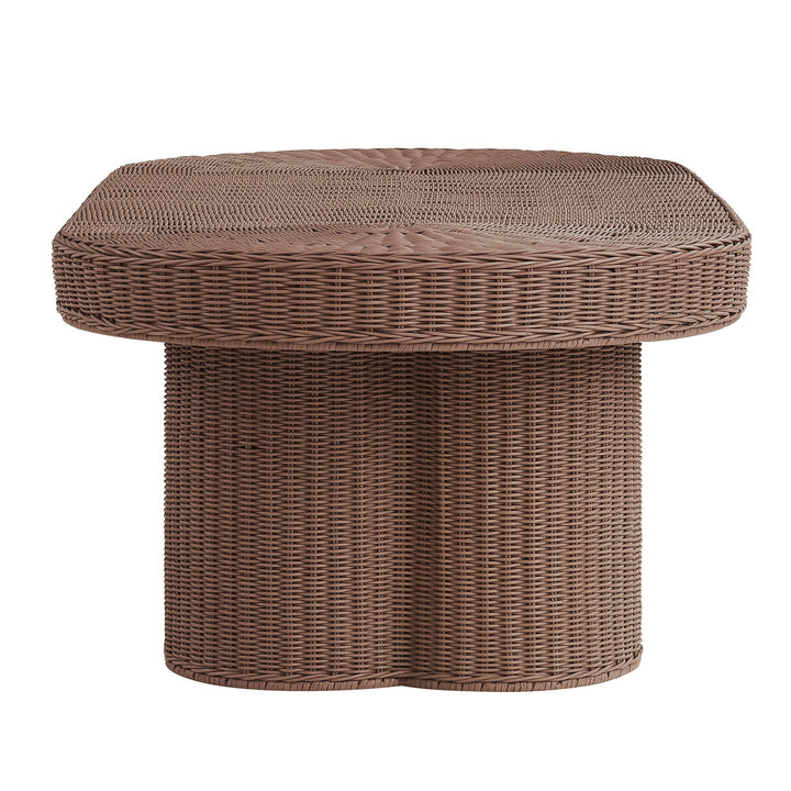 Sarova 60 Inch Natural Rattan Pedestal Coffee Table — Mocha — alternate view