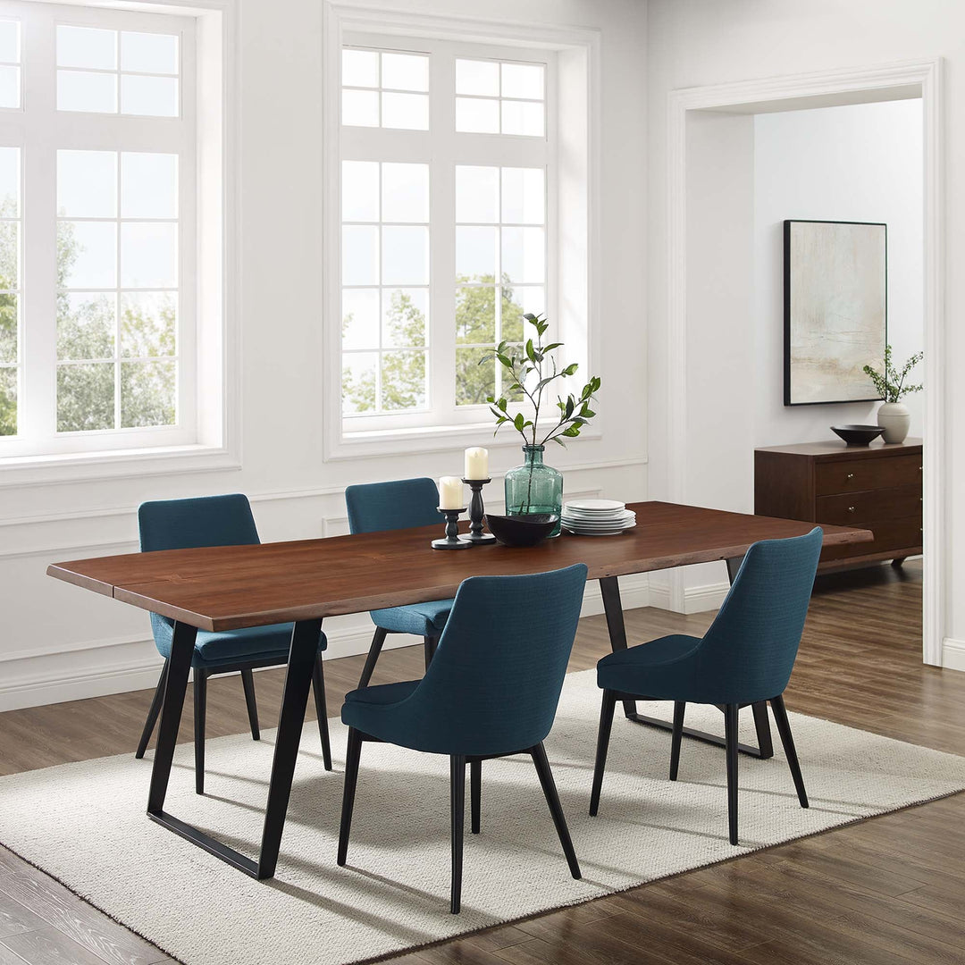 Viggo 96" Live Edge Acacia Wood Acacia Wood Dining Table — Black Walnut — room setting