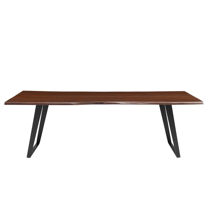 Viggo 96" Live Edge Acacia Wood Acacia Wood Dining Table — Black Walnut — detail view