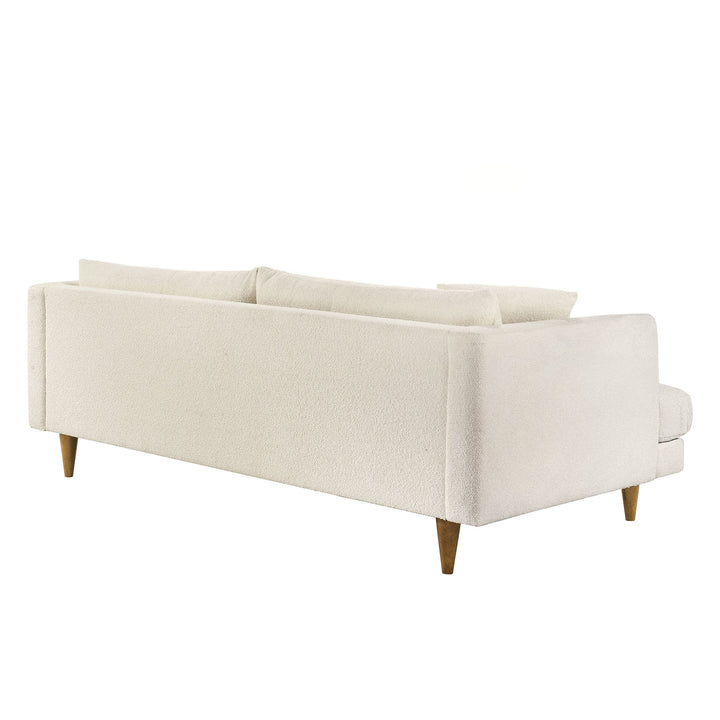 Zoya Down Filled Overstuffed Boucle Sofa — Cream — alternate view