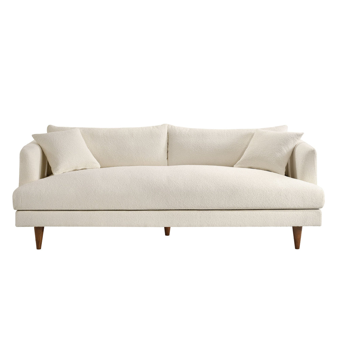 Zoya Down Filled Overstuffed Boucle Sofa — Cream — detail view