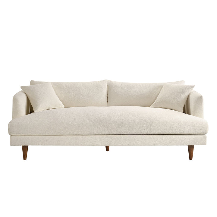 Zoya Down Filled Overstuffed Boucle Sofa — Cream — detail view