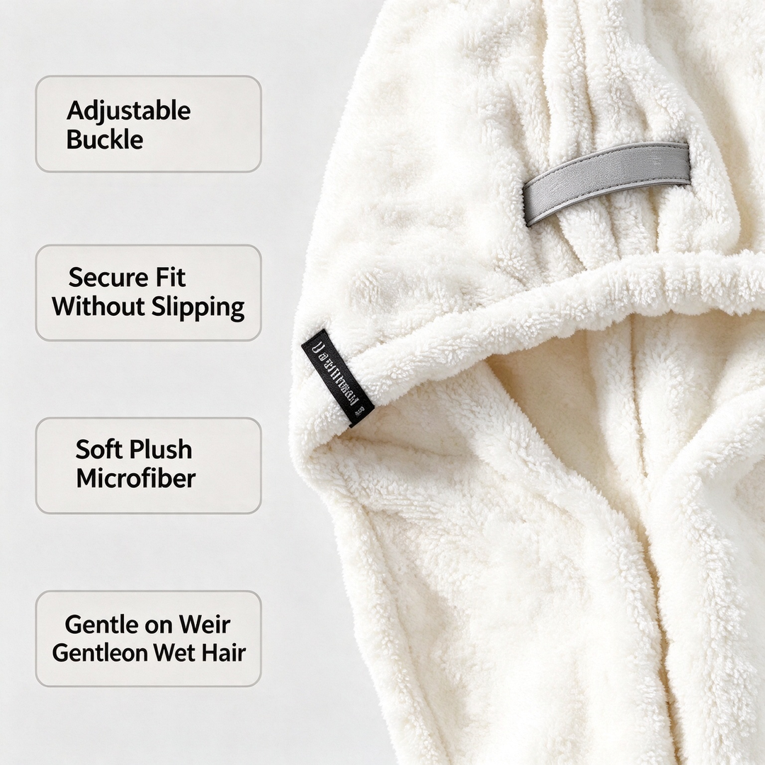 Microfiber Hair Towel Wrap — additional details and use
