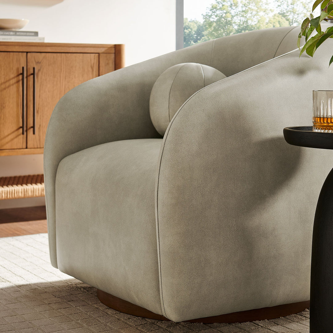 Holland Vegan Leather Swivel Chair — Mineral — product view 2