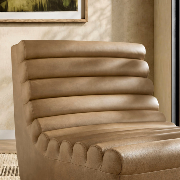 Corbin Vegan Leather Accent Chair — Toast — product view 2