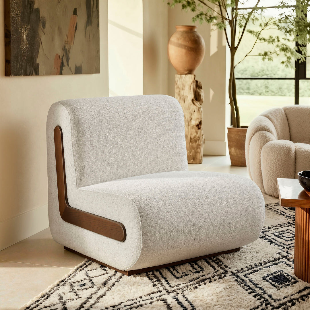 Denby Linen Blend Accent Chair — Ivory — room setting