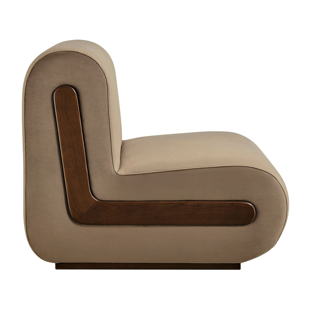 Denby Performance Velvet Chair — Taupe — product view 3