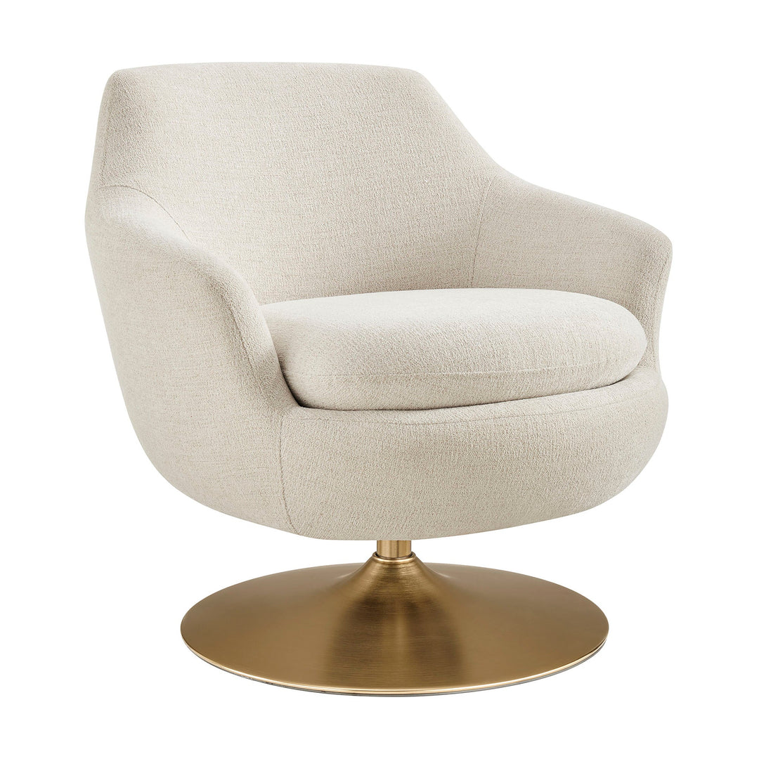 Quimby Chenille Swivel Chair — Ivory — product view 1
