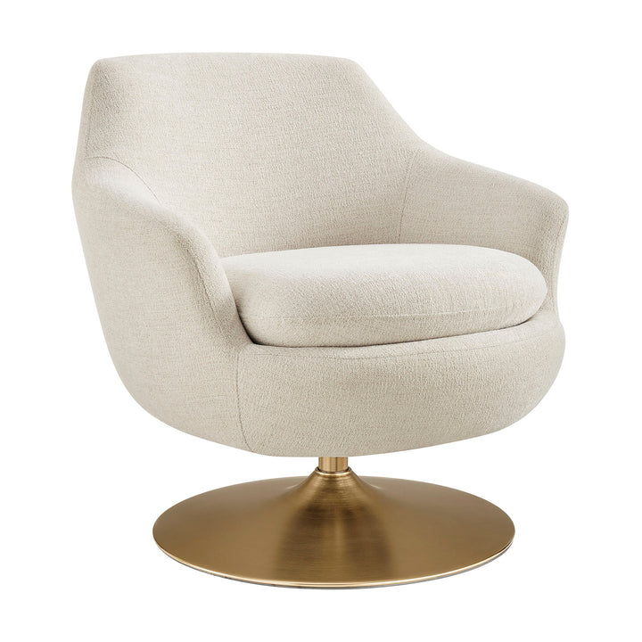 Quimby Chenille Swivel Chair — Ivory — product view 1