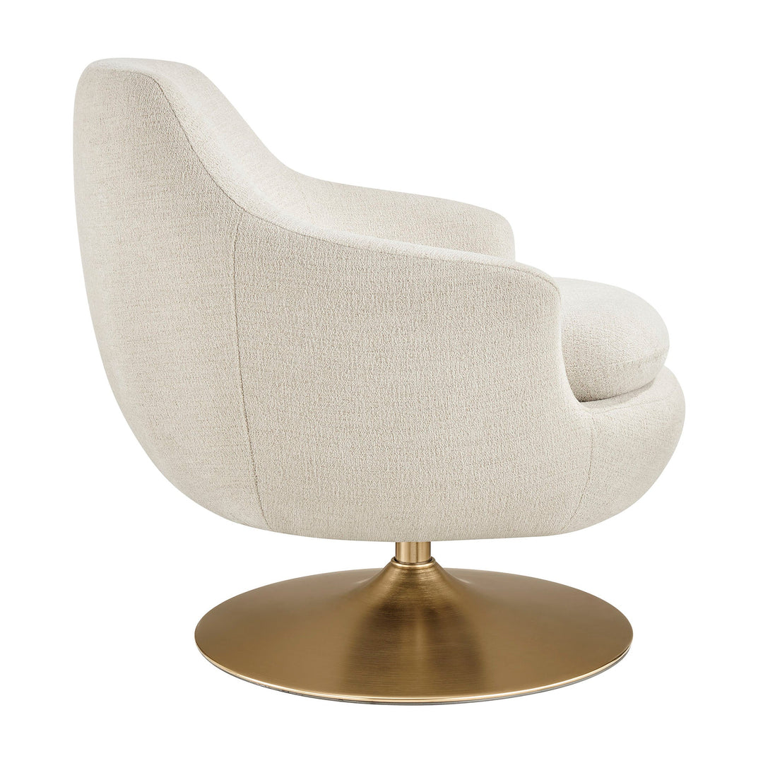 Quimby Chenille Swivel Chair — Ivory — product view 3